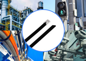 TRU COMPONENTS TC-12656632 Opaski kablowe stalowe 680 mm 7.9 mm AISI 316 z osłoną 100 szt.