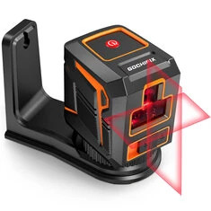 GOCHIFIX Poziomica lasera Samopoziomująca 360 Czerwony poziomica liniowa Narzędzie z przyssawką do ściany Odbiornik 100 stóp las