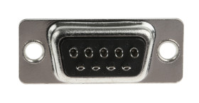 Złącze D-Sub 9-pinowe Żeński Proste Montaż na panelu raster 2.84mm Złoto