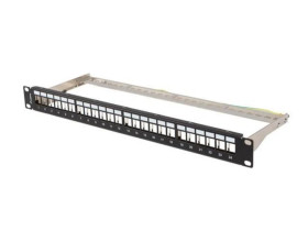 PATCH PANEL PUSTY 24 PORT 1U 19 FTP DO MODUŁÓW KEYSTONE CZARNY LANBERG PPKS-0924-B