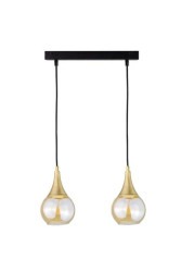 Lampa wisząca nowoczesna 2xE27 LACRIMA HONEY/GOLD