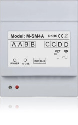 Moduł rozdzielenia sygnału w rozbudowanych instalacjach Zawiera wzmacniacz z automatyką M-SM4A