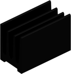 IC heatsink, (L x W x H) 23 x 12 x 16 mm, 16 K/W, black anodized, 10037009