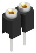 Socket header, 2 pole, pitch 2.54 mm, straight, 10039697