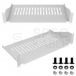 Półka stała do szafy RACK 19" 2U 250mm szara NEKU