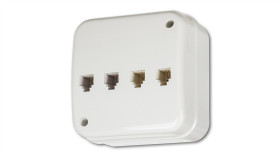 Liza Gniazdo Natynkowe Telefoniczne˙Poczw˘Rne˙4Xrj11 Biały Gnt-4