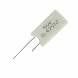 Rezystor 0.47 Ohm 5W 5% 0.47R ceramiczny emiterowy pionowy opornik mocy