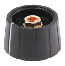 Pokrętło potencjometru oś: 6mm średnica: 29.5mm Okrągłe Nylon Czarny Sifam