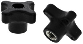 Pokrętło mocujące M8 długość gwintu: 12mm średnica pokrętła 40mm średnica gwintu: 8mm Z czterema ramionami Otwór