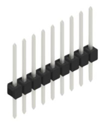 Pin header, 9 pole, pitch 2.54 mm, straight, black, 10046469