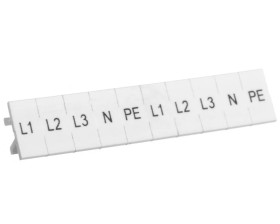 Przypinany pasek oznaczeń 5mm L1,L2,L3,N,PE NSYTRAB5L1N /10szt/