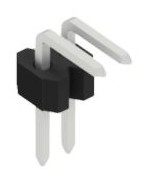 Pin header, 2 pole, pitch 1.27 mm, angled, black, 10060906