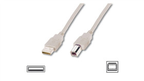 Kabel Połączeniowy Usb 2.0 Typ Usb A/Usb B, M/M Beżowy 3M Ak-300102-030-E