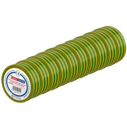 Taśma izolacyjna elektroizolacyjna PVC 19mmx9m żółto-zielona HOROZ 10szt.