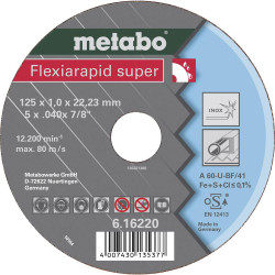 Metabo 616220000 Flexiarapid Disc 125 mm diameter 22.23 mm bore 25 pcs