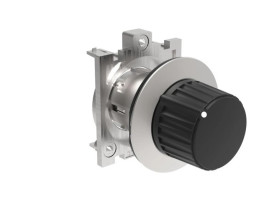 Metalowy przełącznik płaski 2 pozycyjny 0-1 z samopowrotem fi 30mm obrotowy LPFS421