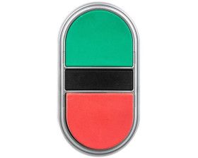 Napęd przycisku podwójny zielony/czerwony z samopowrotem wystający/płaski LPCB7213