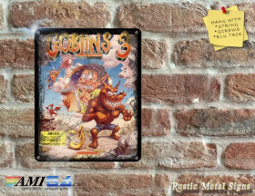 Goblins 3 - Amiga Video Game Artwork on Rustic - Metal Sign