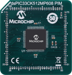 Moduł dołączany Mikrokontroler 16-bitowy Microchip dsPIC33CK512MP608 GP PIM Uniwersalny moduł wtykowy dsPIC EV09H41A