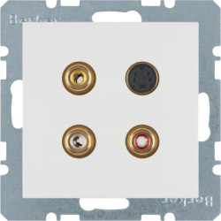 Gniazdo 3xCinch S-Video śnieżnobiały mat S.1/B.1/B.3/B.7 Glas 3315321909