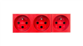 Gniazdo Zasilające M45 Potrójne Z/U 16A Czerwone Std-F0k Sro3 6120316