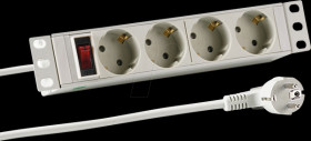 EK631DE.11GR 10" power strip, 1RU, 4-way, gray