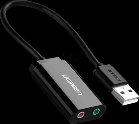 30724 USB audio adapter, A plug to 2x 3.5 mm jack plug, 15 cm