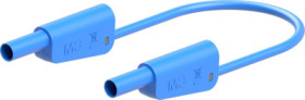 Measuring lead with (4 mm lamella plug, straight) to (4 mm lamella plug, straight), 750 mm, blue, silicone, 2.5 mm², CAT II, CAT