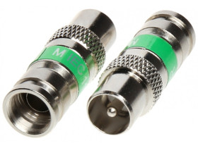 Wtyk TV antenowy Triset-113 IEC kompresyjny zielony