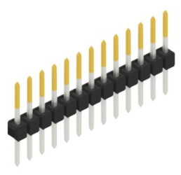 Pin header, 13 pole, pitch 2.54 mm, straight, black, 10046370