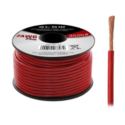 Przewód zasilający do CAR-AUDIO 12mm 2Ga CZERW 1mb lub wielokrotność