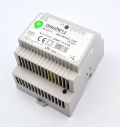 DIN60W12 zasilacz impulsowy na szynę DIN 12V / 5A / 60W