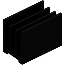IC heatsink, (L x W x H) 20.5 x 12 x 16 mm, 18 K/W, black anodized, ICK 16H