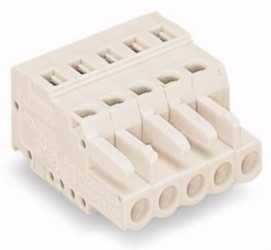 Socket header, 9 pole, pitch 5 mm, angled, light gray, 721-109/026-000
