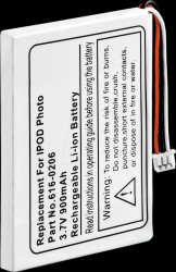 900 mAh, Li-ion, for iPod Photo