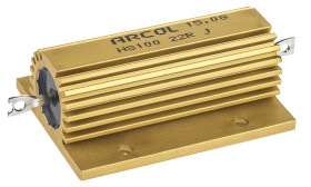 Rezystor do montażu w obudowie 22 Ω 100 W ±5 % Arcol HS100 22R J +100 ppm/°C Drutowe Osiowe
