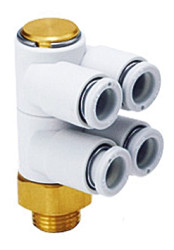 Złączka pneumatyczna R 1/8 męskie Wciskane 4 mm SMC Adapter gwintowany kolankowy R 1/8 męskie