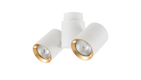 Reflektor Boston 2 Biały Ze Złotym Ringiem Ruchomy Lp-741/2W Wh/Gd Light...