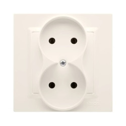 Simon 10 Gniazdo podwójne b/u MONOBLOCK 16A, 250V krem CG2/41