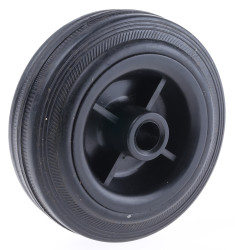 Kółko do wózka, Lite, Guma, Czarny, obc.: 100kg, śred.: 100mm, szer.: 35mm