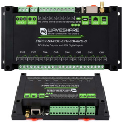 ESP32-S3 Waveshare moduł przekaźnikowy 8 kanałów Wi-Fi izolowany CAN PoE