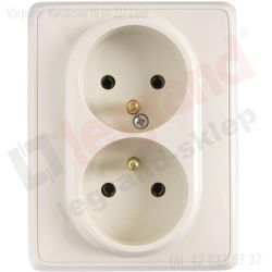 Cariva Gniazdo Podwójne 2x2P+Z Kremowe