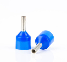 Insulated wire end ferrule, 16 mm², 24 mm/12 mm long, DIN 46228-4, blue, BYB-4-18H0083