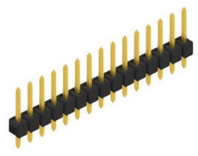 Pin header, 15 pole, pitch 2.54 mm, straight, black, 10048185