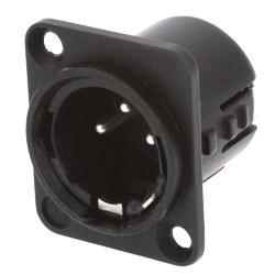 Złącze XLR 3 -pinowe Montaż na panelu Męski