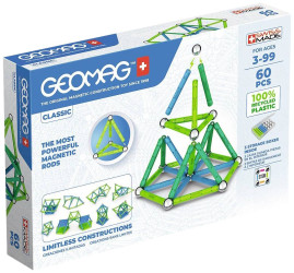 Geomag CLASSIC 272 GREEN Line - 60pcs Zestaw elementów Zestaw konstrukcyjny Liczba części: 60 Klasa wiekowa: Od 3 lat
