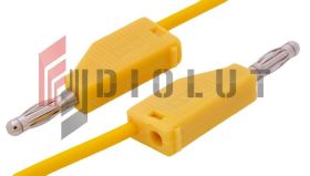 PPS1-ŻÓŁTY PRZEWÓD 2XBANAN 4MM (M+F) 1m