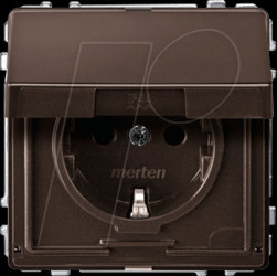 MEG2310-7215 Socket with hinged cover - aqua design, dark brazil