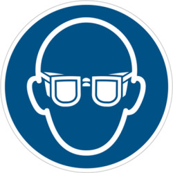 Commandment sign, symbol: eye protection, Ø 100 mm, plastic, 042.51-9-100-R