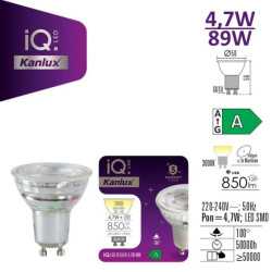 Żarówka LED GU10 IQ-LEDEX GU10 4,7W-WW 850lm 3000K barwa ciepła 5 lat Gwar. 36601